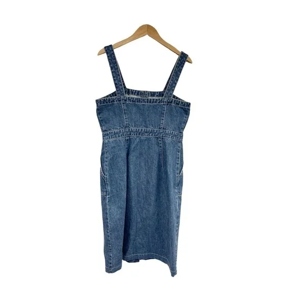 Rachel Antonoff Womens Barbie Apron Denim Dress Button Front Knee Length Size 8 Rachel Antonoff Womens Barbie Apron Denim Dress Button Front Knee Length Size 8